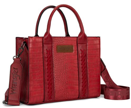 Wrangler Geldbörse für Damen, mittlere Tragetasche, Handtaschen, Tragegriff oben, Krokodilrot, Medium-10.6 inch