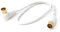 DRUT 40cm TV Male to Male Plug Coaxial Cable RG6 Aerial Digital Antenna RF Fly Lead Cable Right Angle, White Gold 1.3ft