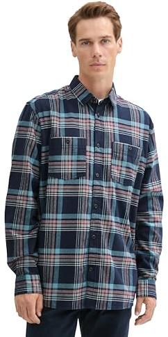 TOM TAILOR Herren 1042641 Comfort Fit Hemd mit Karomuster
