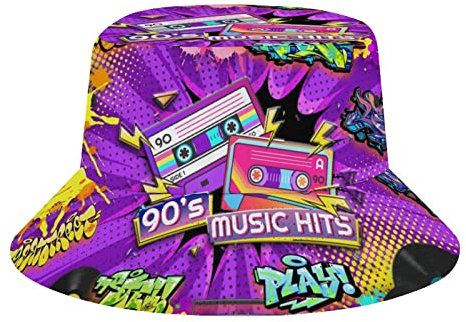 1025 Fischerhut Retro 80Er 90Er Freizeithut Weich Herren Mütze Komfortables Fischerhut Unisex, Für Sommer, Strandsport, Reisen, 56-58cm