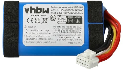 vhbw 1x Akku Ersatz für JBL GSP-1S3P-CH4D für Lautsprecher Boxen Speaker (7260 mAh, 3,7 V, Li-Ion)