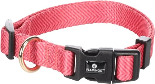 Flamingo Halsband Noekie Rosa – S | 30-45 cm x 15 mm x 2 mm, Langlebig, Stilvoll und Elegant – Für Kleine Hunde!