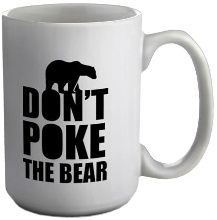 Shopagift Don't Poke The Bear Mug Funny Polar Bear White 15oz Large Ceramic Cup