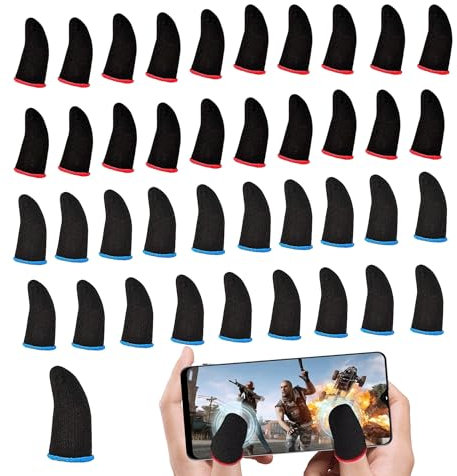 Bansusu 40pcs Mobile Finger Sleeves for Gaming Anti-Sweat Gaming Finger Sleeves Reduce Friction Breathable Finger Gloves Enhanced Sensitivity Perfect for Mobile Phones Smartphones Tablets