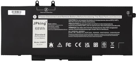 JPking 3HWPP Batterie pour Dell Latitude 5401 5410 5411 5501 5510 5511 Precision 3541 3550 3551 17 7706 15 7500 7506 2-in-1 Black Edition 10X1J N2NLL 1VY7F 3PCVM 401D9 JG75F 451-BCMN5401