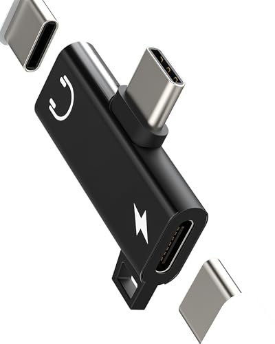 USB-C Kopfhörer Adapter Aufladen Anschluss Splitter 2-in-1 für Apple iPhone 15 iPad Kompatibel Mit Samsung DAC Doppelstecker AUX Ladeadapter USBC Audio Kabel Handy Laptop Musik Mikrofon Buchse Cable