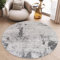 TAPISO Sky Rund Teppich Kurzflor Modern Grau Beige Meliert Verwischt Design Wohnzimmer Schlafzimmer 3D Optik Abstrakt ÖKOTEX 120 x 120 cm