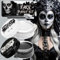 Miioto Maquillaje Halloween Blanco y Negro, Pintura Cara Halloween Maquillaje Makeup, Adecuado para Maquillaje de Teatro, Halloween, Carnaval, Pintura Corporal y Facial en Fiestas 40g