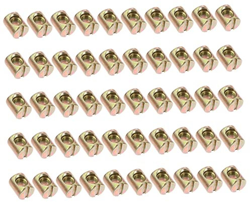Hohopeti 55St geschlitzt Stuhlzubehör Stangen Möbeldübel Nuss für Krippe Verbindungsdübel bastelbedarf schraubverschluss nusse passenge armaturen nüss Nuss fürs Bett Kreuzdübel Eisen
