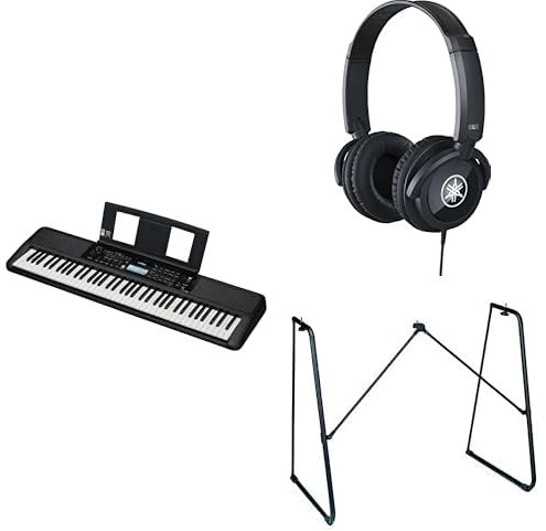 Yamaha Clavier portable PSR-EW320 pour débutants, livré avec un casque HPH-100 et un support de clavier L-2C
