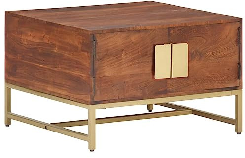 Generisch Couchtisch Honig 67x67x45 cm Akazie Massivholz