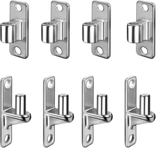 Hanured® 4 Paare 304 Edelstahl Türband, Wandmontage Tor Scharniere, Gartentor Scharnier Schwerlast für Farmtore, Zaunscharniere, Holzzäune, bis zu 270kg (ohne Schrauben)