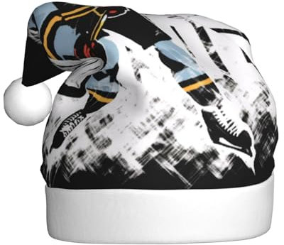 BKTRAVERPT Hockey – Weihnachtsmannmützen: weicher Plüsch, klassisch, personalisierbar, Weihnachtsmütze für Erwachsene – perfekt für Weihnachtsbaumdekoration und Weihnachts-/Neujahrsfeiertage