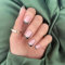 SXVME 30 Pcs Acrylic Press on Nails Short Square, Dark Green French Tip False Nails Short Coffin, Natural Nude Fake Nails Set Classic Soft Gel Stick on Nail for Women Daily Wedding Wear
