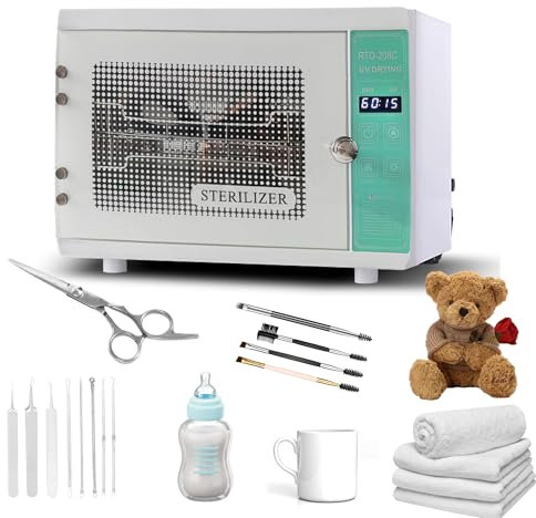 Stérilisateur haute température, nettoyeur d'outils métalliques, stérilisateur à chaleur sèche pour serviettes SPA avec minuterie, appareils de stérilisation pour cliniques dentaires (208Blanc)