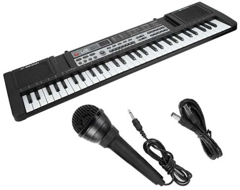 Gziztx 61 Key Keyboard Piano with Microphone, Speakers, Portable Electric Keyboard Piano for Beginners, 16 Tones, 10 Rhythms, 6 Demos, 8 Percussion
