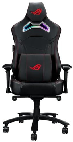 ASUS ROG Chariot X (Wide) RGB Gaming Chair, Racing-Car Style, Premium PU Leather, Memory-Foam Lumbar, 4D Armrests, 155° Recline, Tilt & Class 4 Gas Lift, Black