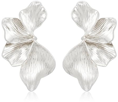 LILIE&WHITE Damen Ohrringe Silber Blumen Design, Hypoallergen Nicht Verblassend, Elegante Statement-Ohrringe Hängend, Geschenkidee Für Damen
