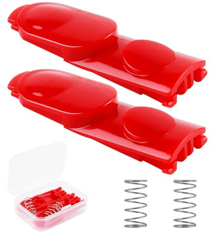 GEU 2 Pack Clip Latch Tab Button Replacement for Dyson V7 V8 V10 V11 V15 Vacuum Cleaner Head with Spring Extension Wand Clip Button Spare Parts, Vacuum Cleaner Replacement Accessories, Red