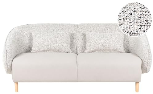 3 Seater Sofa Curved Modern Art Deco Polyester Fabric Two Fabrics Dual Fabric Light Beige Umea