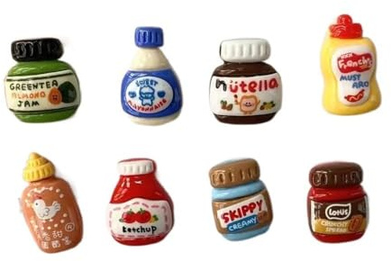 Refrigerator Magnets, Kawaii Cartoon Food Fridge Magnets, Kawaii Personalized Resin Cartoon Seasoning Bottle Miniatures