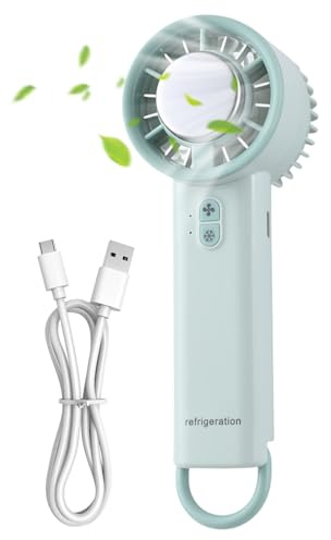 Ahuuen Tragbarer Handventilator Handlicher Camping Lüfter | Kompress Kühlfunktion Mit Drtufiger Geschwindigkeitsregelung Für Wohnheim Ren Picknick Wandern Arbeit Outdoor Sport Camping