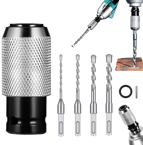 Rotary Hammer Adapter with Impact Drill Bits Set,Electric Wrench, Transformer, Hammer Conversion Head,Electric Drill Wrench to ElectricHammer Convert,For Heavy-Duty HammerTasks,Perfect Precision