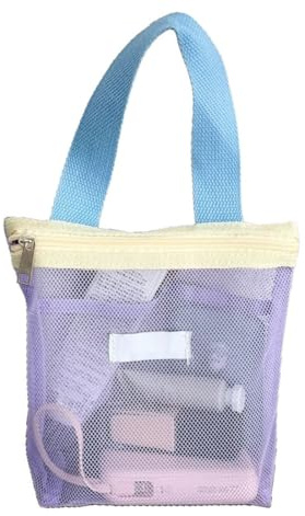 UIEXEA Borsa da Doccia Portatile a Rete, Borsa da Trasporto per Articoli da Toilette, Borsa da Doccia Pieghevole, Multifunzione Da Appendere per Campeggio