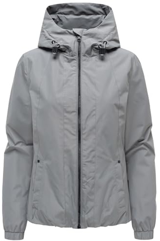 MARIKOO Damen Übergangsjacke (XS-3XL) wasserabweisend, mit Kapuze, 3 Taschen - N134