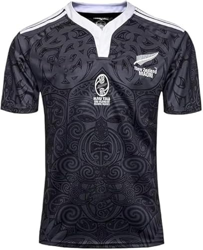 EHISINI Rugby-Trikot, 100-jähriges neuseeländisches Maori-Rugby-T-Shirt, Fußballtrikot(X-Large)