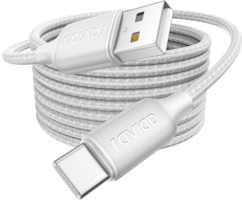 RAVIAD Cable USB A USB C[3M]Cable USB C Carga Rapida 3.1A QC3.0 Largo Cable | USB Tipo C Cargador Nylon Trenzado con iPhone 17 16 15 Pro Max, Samsung Galaxy S24/S23, Huawei P40/P30, Xiaomi, iPad,Pixel