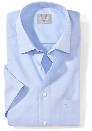 Marvelis Herren Businesshemd Kurzarm Non-Iron Comfort Fit,Chambray,New Kent,bleu 11,41