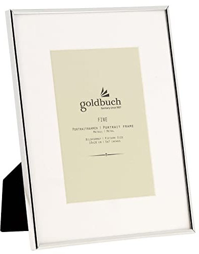 goldbuch 960043 Portraitrahmen Fine, Bilderrahmen für Fotos und Bilder im 13 x 18 cm Format, Fotorahmen, Portrait Frame aus Metall, Foto Rahmen Silber