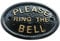 Please Ring The Bell (Bitte klingeln), Wandschild für die Eingangstür, Schwarz