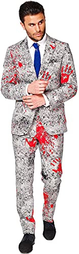 OppoSuits Herren Opposuits Halloween Suit For Men in Creepy And Stylish Print Anzug, Zombiac, 52 EU