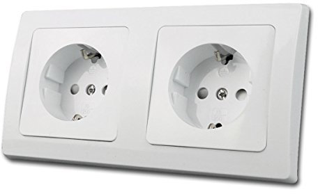 DELPHI Doppel-Steckdose weiß Schuko 250V~/16A
