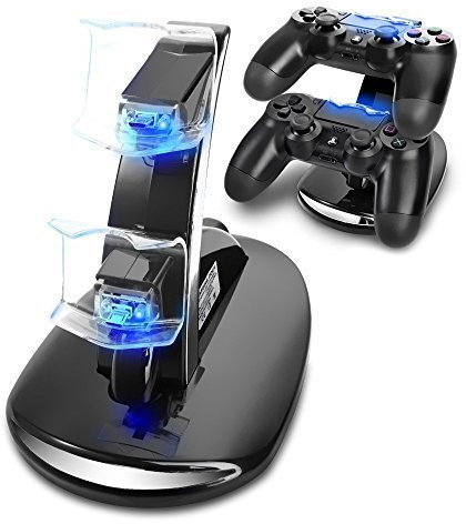 Link ® : Double LED Charge Station for PS4, Slim, PRO Wireless Controller (Dualshock, charger, holder, docking, power, console, USB)