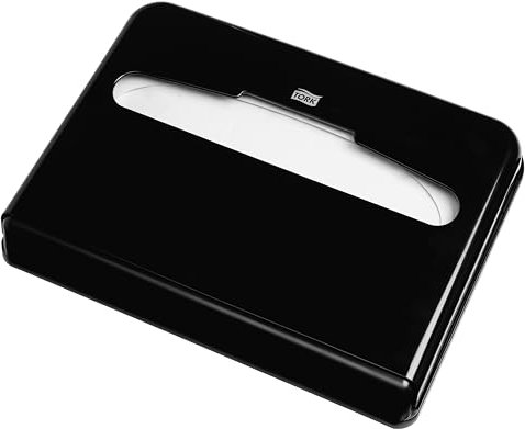 Tork 344088 Toilet Seat Cover Dispenser/Plastic Dispenser for Disposable Seat Covers Compatible with Tork V1 Seat Cover Dispenser System/Black