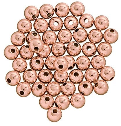 Plain 3mm Round Metal Spacer Bead Rose Gold Plated PK50