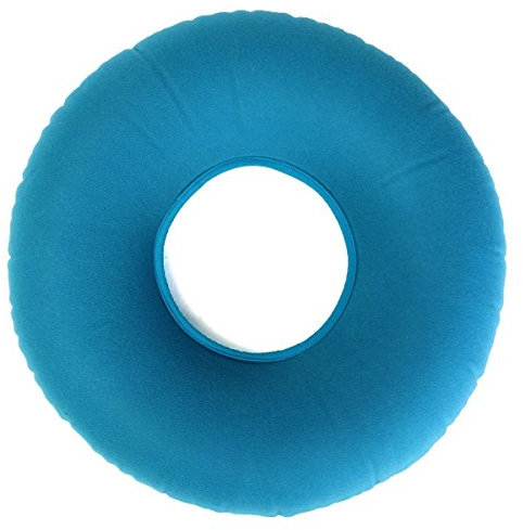 Medizinisches Hämorrhoiden-Kissen - Aufblasbares rundes Ringkissen aus Vinyl, Mit Gratis-Pumpe. Bequemes Medizinisches Kissen beugt der Dekubitusgefahr vor, ideal für Rollstühle.