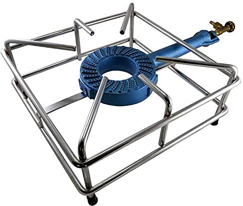 FORNELLO FORNELLONE 40 X 40 BRUCIATORE GHISA GAS GPL TELAIO RINFORZATO 12MM