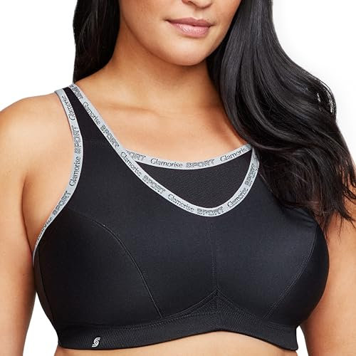 Glamorise No-Bounce Camisole Sports Wirefree Bra 1066 (Women's & Women's Plus) Black