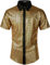 JOGAL Herren Pailletten Kleid Shirt 70er Disco Party Kustüm Large Gold