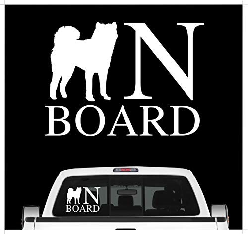siviwonder Auto Aufkleber Akita Inu Japan - On Board Autoaufkleber Hundemotiv Hundeaufkleber autoaufkleber Hund Folie weiß
