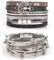 Suyi Multilayer Leather Bracelet Set 2 Pieces Beads Wrap Bracelet Wrist Cuff Bangles with Magnetic Buckle for Women Silver