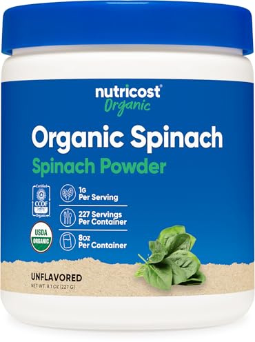 Nutricost Organic Spinach Powder 8oz (1 Gram Per Serving) | Certified USDA Organic, Premium Non-GMO Spinach Powder