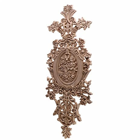 Vintage Home Decor Floral Geschnitzt Holz Eckbank Applikation Wandschrank Deko Möbel (Farbe: A, Größe: 67cm X 25,5cm) good
