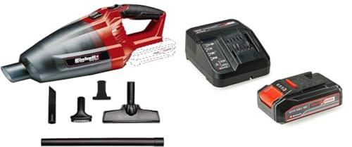 Einhell 2347120 Aspiratore a Batteria Portatile Te-VC, 18 Li-Solo, Rosso, Nero + 2,5 Ah Power X-Change Batteria