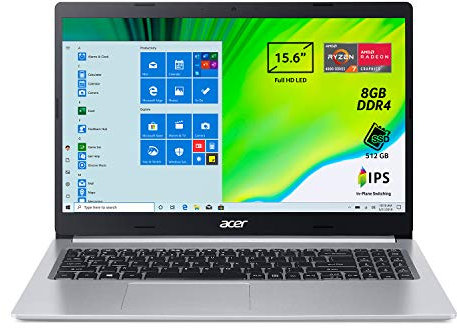 Acer Aspire 5 A515-44-R9CH Pc Portatile, Notebook con Processore AMD Ryzen 7 4700U, Ram 8 GB DDR4, 512 GB PCIe NVMe SSD, Display 15.6 FHD IPS LED LCD, AMD Radeon, Windows 10 Home, Silver