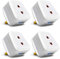 EXTRASTAR 2 Pin To 3 Pin Toothbrush Adaptor Plug UK, Shaver Socket Fuse 1A, Electric Converter for Razor Shavers, White 4 Pack